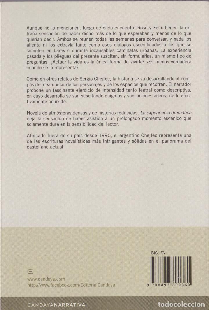 Libros de segunda mano: La experiencia dram&aacute;tica / Sergio Chejfec .-- 1&ordf; edici&oacute;n - Foto 2