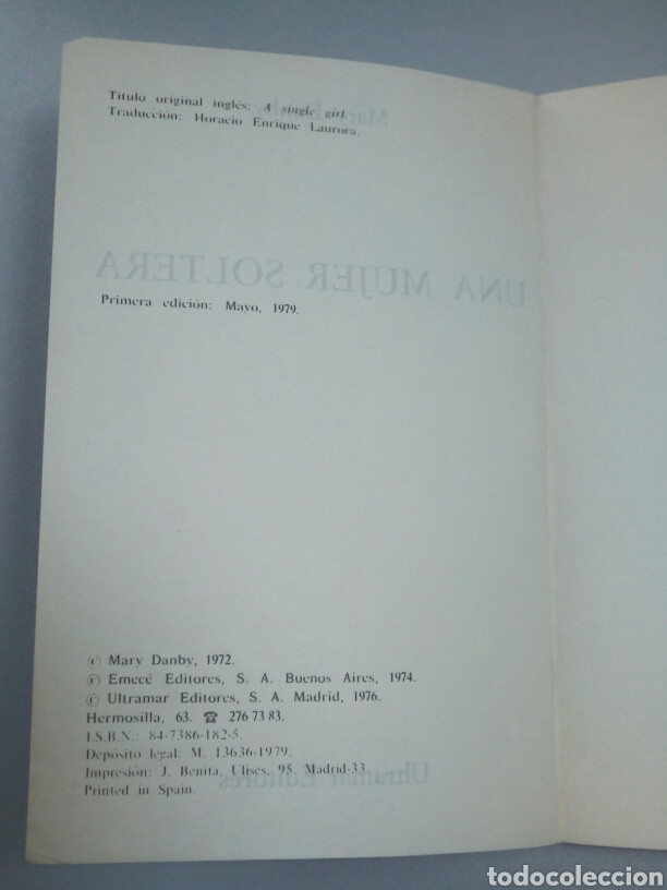 Libros de segunda mano: A&ntilde;o 1979. Libro, UNA MUJER SOLTERA. Mary Danby. - Foto 4