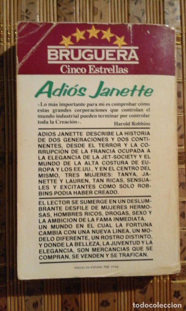 Libros de segunda mano: Adi&oacute;s Janette - Harold Robbins - Foto 2
