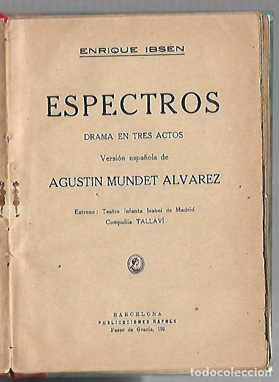 Second hand books: ESPECTROS. DRAMA EN 3 ACTOS. AGUSTIN MUNDET ALVAREZ. BIBLIOTECA TEATRAL.