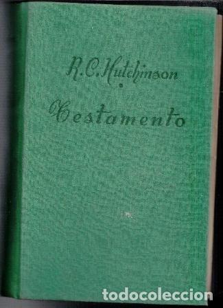 Libros de segunda mano: Testamento, R. C. Hutchinson - Foto 1