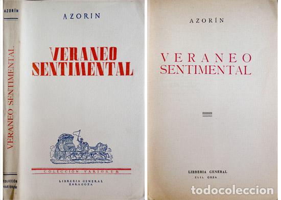 Libros de segunda mano: AZOR&Iacute;N.  Veraneo sentimental.  1944. - Foto 1