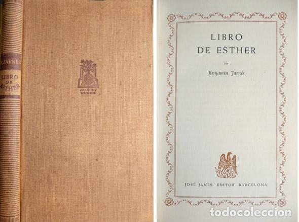 Libros de segunda mano: JARN&Eacute;S, Benjam&iacute;n.  Libro de Esther.  1948. - Foto 1