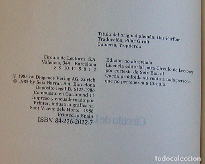 Libros de segunda mano: EL PERFUME DE PATRICK SUSKIND CIRCULO DE LECTORES A&Ntilde;O 1985 - Foto 2