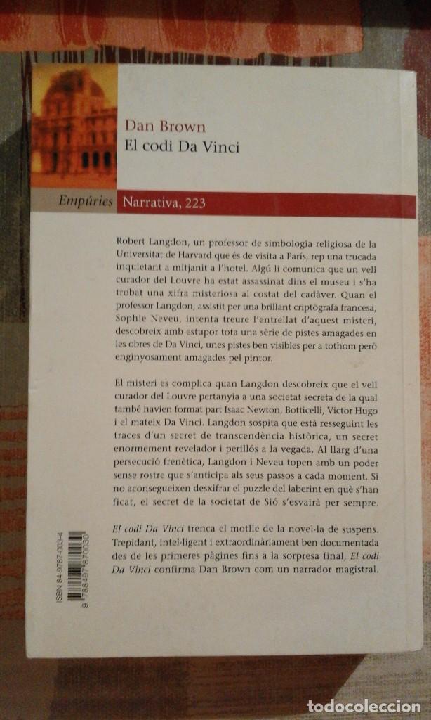 Libros de segunda mano: El codi Da Vinci - Dan Brown - en catal&agrave; - Foto 2