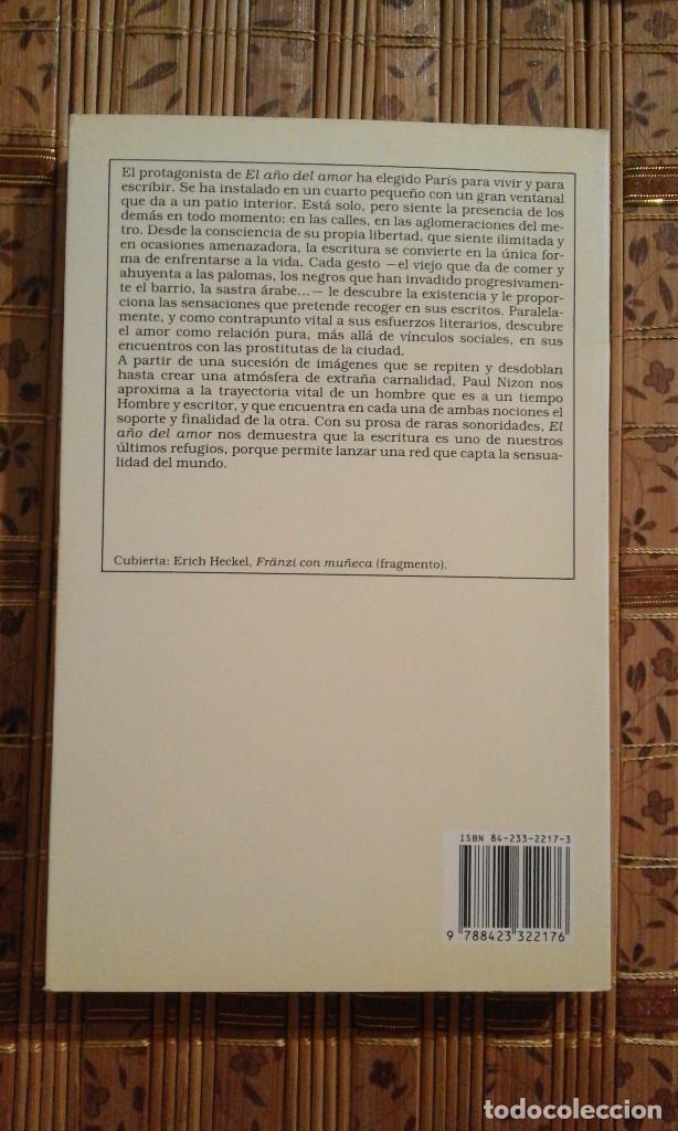 Libros de segunda mano: El a&ntilde;o del amor - Paul Nizon - Foto 2