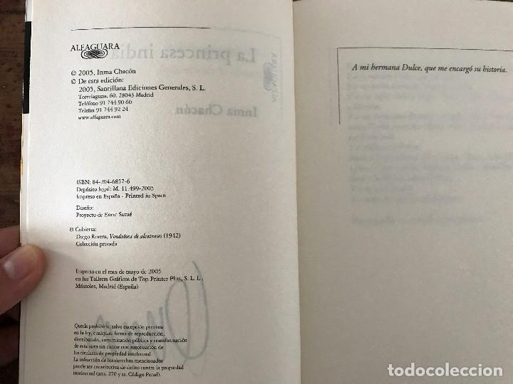 Libros de segunda mano: Libro La princesa india de Inma Chac&oacute;n - Foto 5