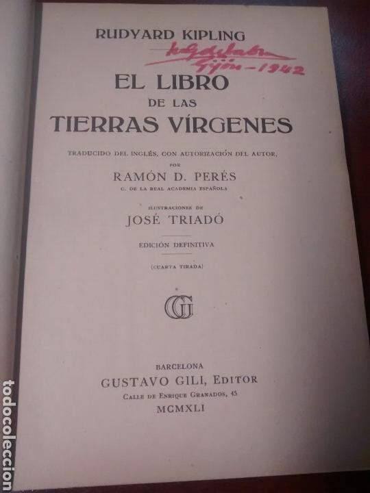 Libros de segunda mano: El libro de las tierras virgenes - Rudyard Kipling - 1941 - Foto 3