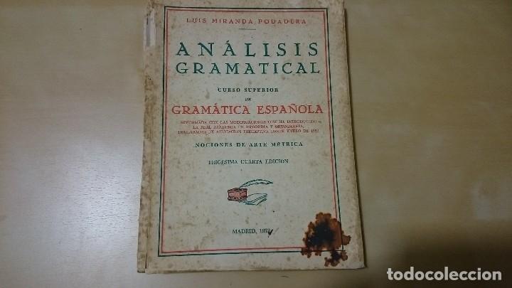 Libros de segunda mano: Analisis gramatical 1972 de Luis Miranda Podadera - Foto 1