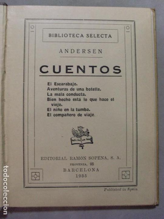 Libros de segunda mano: CUENTOS / ANDERSEN / 1935 / Biblioteca Selecta - Foto 2