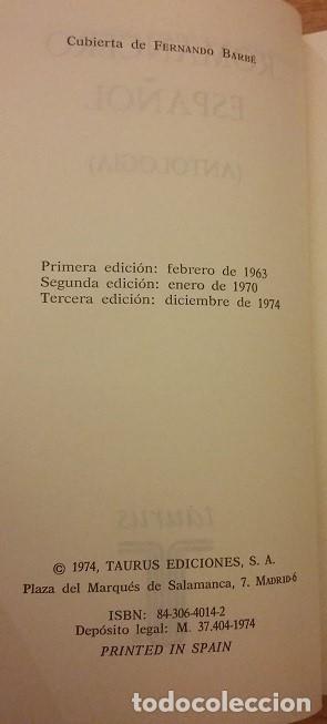 Libros de segunda mano: Romancero Espa&ntilde;ol. Taurus Ediciones 1974 - Foto 3