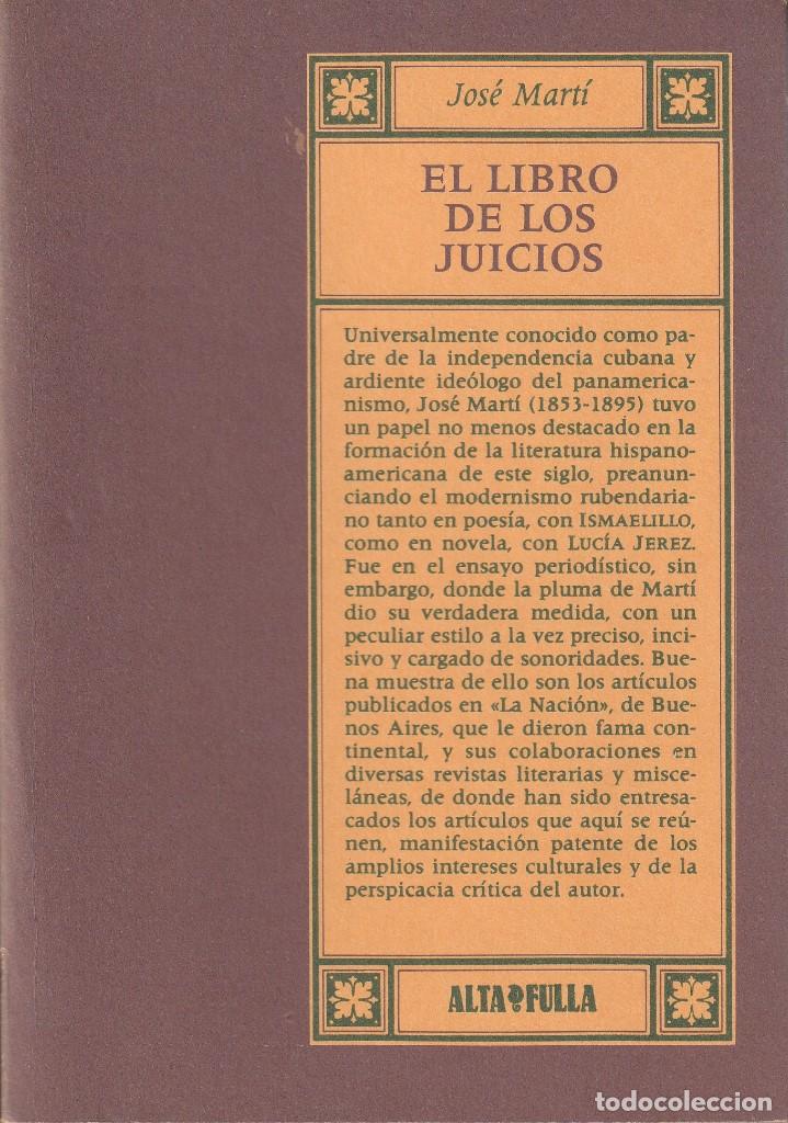 Libros de segunda mano: libro de los juicios, El (Mart&iacute;, Jos&eacute;) - Foto 1