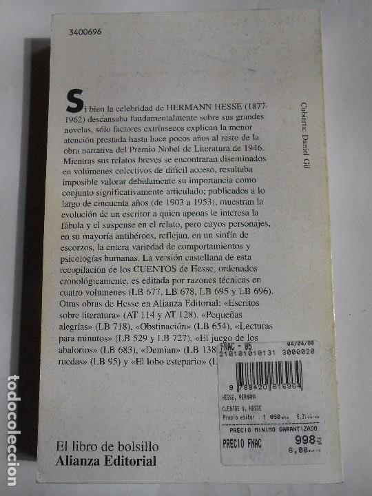 Libros de segunda mano: CUENTOS 4 - HERMANN HESSE - ALIANZA EDITORIAL - 1996 - Foto 2