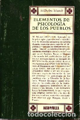 Libros de segunda mano: ELEMENTOS DE PSICOLOGIA DE LOS PUEBLOS. WUNDT, WILHELM. FACSI-118