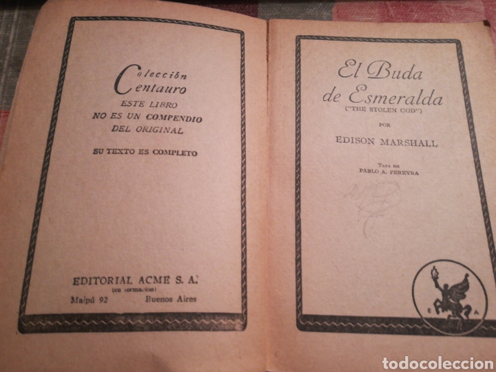 Libros de segunda mano: El buda de esmeralda - Edison Marshall - 1954 - Foto 3