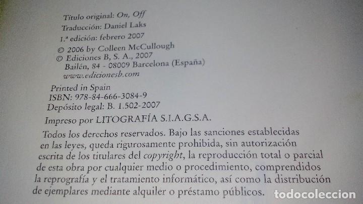 Libros de segunda mano: ON, OFF - MCCULLOUGH, COLLEEN-EDICIONES BSA - Foto 8