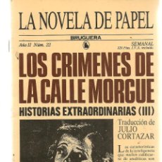 Libri di seconda mano: LA NOVELA DE PAPEL. Nº 22. LOS CRIMENES DE LA CALLE MORGUE. EDGAR ALLAN POE. BRUGUERA. (ST/C76). Lote 121610487