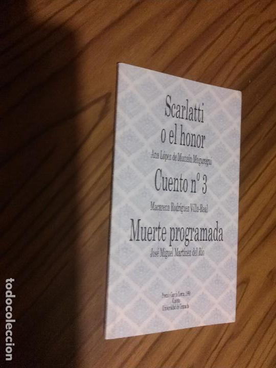 Libros de segunda mano: SCARLATTI O EL HONOR. CUENTO N&ordm; 3. MUERTE PROGRAMADA. TRES TITULOS. R&Uacute;STICA. BUEN ESTADO. RARO