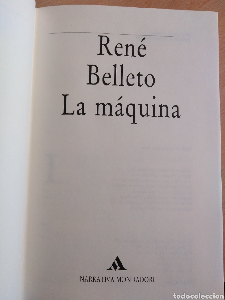 Libros de segunda mano: Rene Belletto - La m&aacute;quina. - Foto 1