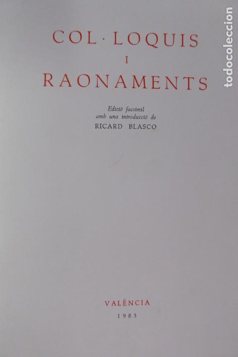 Second hand books: COL.LOQUIS I RAONAMENTS. ED. FACS&Iacute;MIL