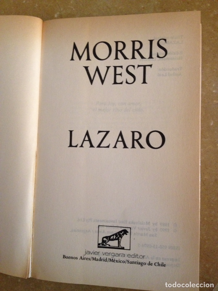 Libros de segunda mano: Lazaro (Morris West) - Foto 2