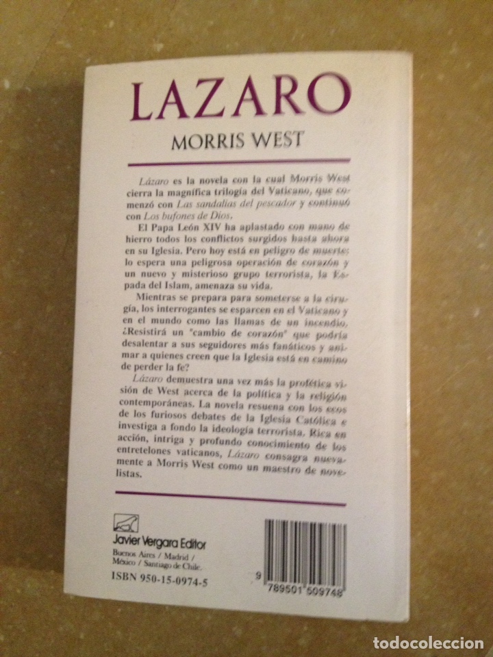 Libros de segunda mano: Lazaro (Morris West) - Foto 3