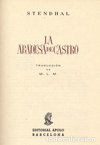 Libros de segunda mano: STENDHAL. La Abadesa de Castro. 1941. - Foto 1