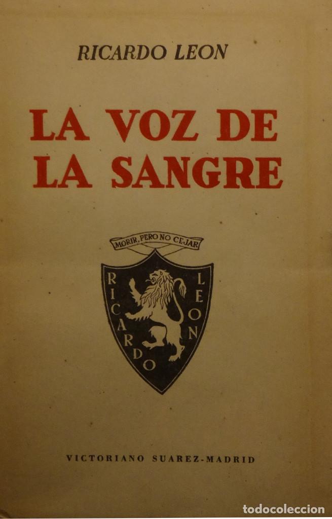 Libros de segunda mano: LA VOZ DE LA SANGRE - Ricardo LE&Oacute;N - Foto 1