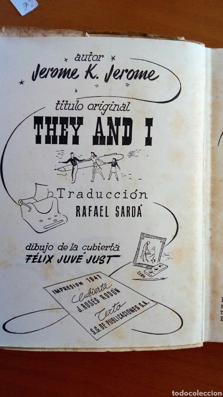 Libros de segunda mano: Ellos y yo. Jerome K. Jerome. 1947. - Foto 5