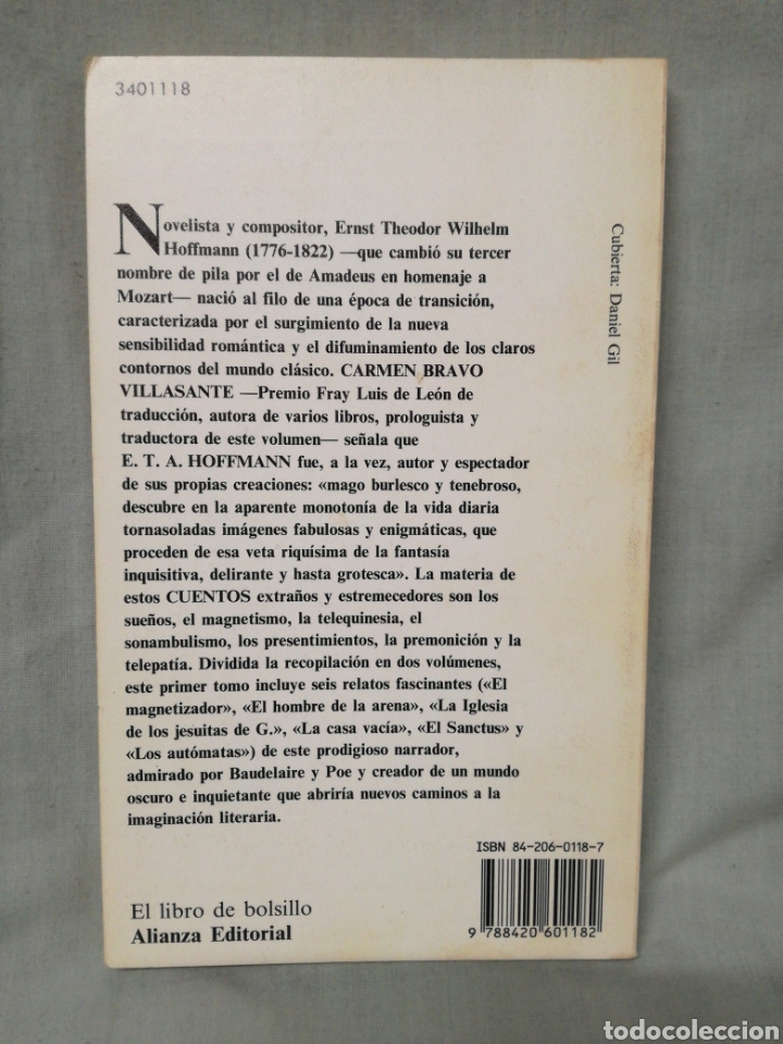 Libros de segunda mano: CUENTOS (1) - E.T.A. HOFFMANN - ED. ALIANZA 1994 - Foto 2