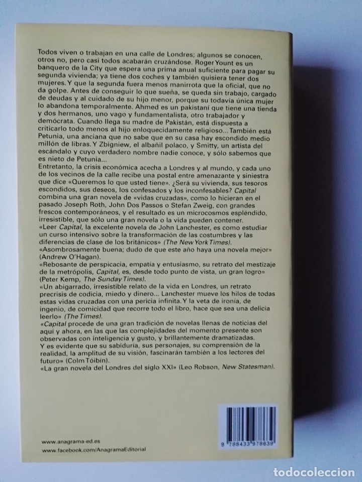 Libros de segunda mano: CAPITAL - JOHN LANCHESTER - ED ANAGRAMA 2013 - Foto 2