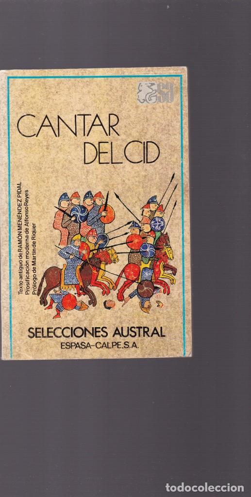 Libros de segunda mano: - CANTAR DEL CID - EDITORIAL AUSTRAL 1976 - Foto 1
