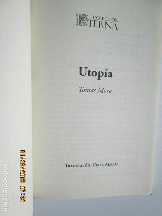Libros de segunda mano: UTOP&Iacute;A - TOM&Aacute;S MORO - EDICIONES PLUT&Oacute;N 2014. - Foto 2