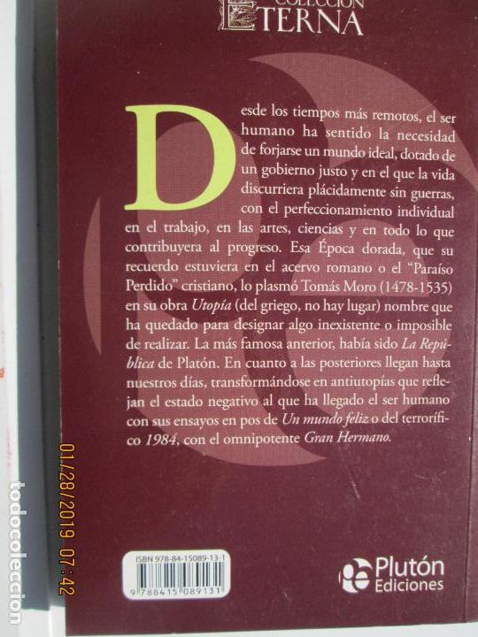 Libros de segunda mano: UTOP&Iacute;A - TOM&Aacute;S MORO - EDICIONES PLUT&Oacute;N 2014. - Foto 3