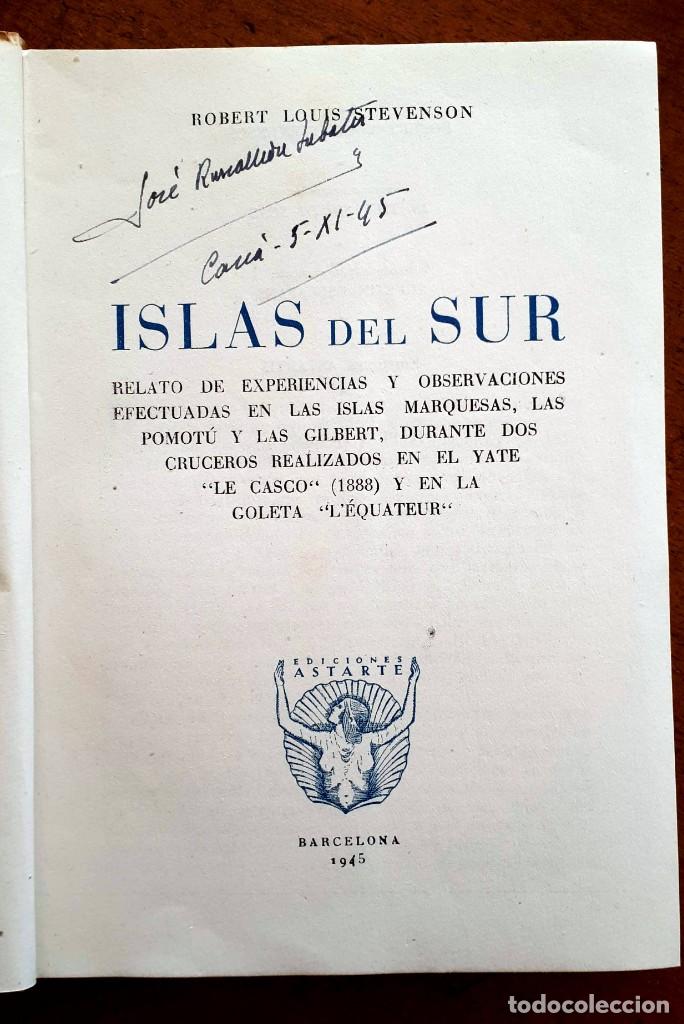 Libros de segunda mano: islas del sur, stevenson 1945 - Foto 2