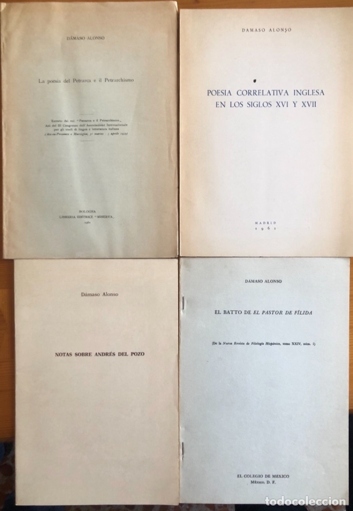 Libros de segunda mano: DAMASO ALONSO- CUATRO OBRAS- 1.961- 1.974