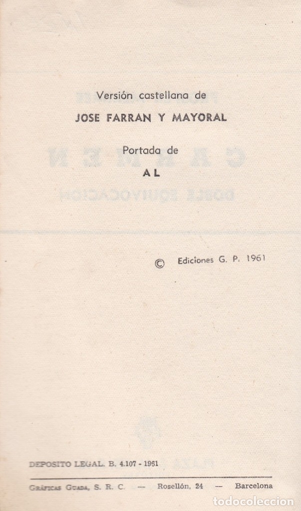Libros de segunda mano: Libros. Prosper Merimee. Carmen 1961 - Foto 2