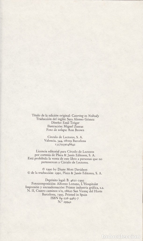 Libros de segunda mano: Libros. Diane Mott Davidson. Raticida en el caf&eacute; 1990 - Foto 2