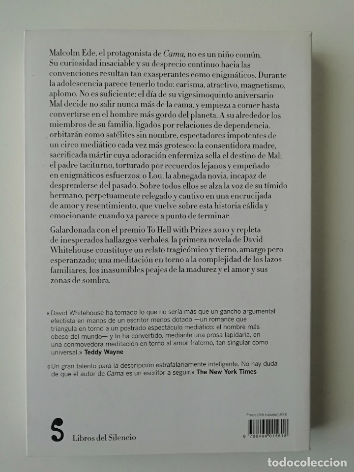 Libros de segunda mano: CAMA - DAVID WHITEHOUSE - ED LIBROS DEL SILENCIO 2012 - Foto 2
