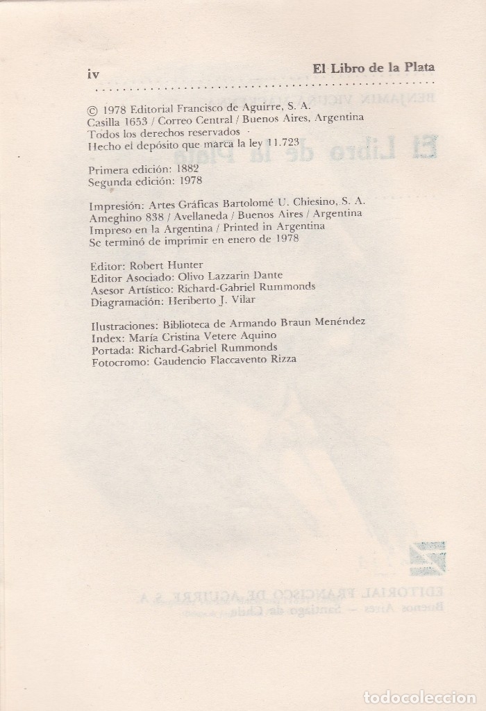 Libros de segunda mano: Libros. Benjamin Vicu&ntilde;a Mackenna. El libro de la Plata 1978 - Foto 2