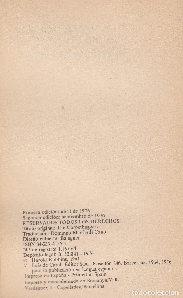 Libros de segunda mano: Libros. Harold Robbins. Los Insaciables 1976 - Foto 2