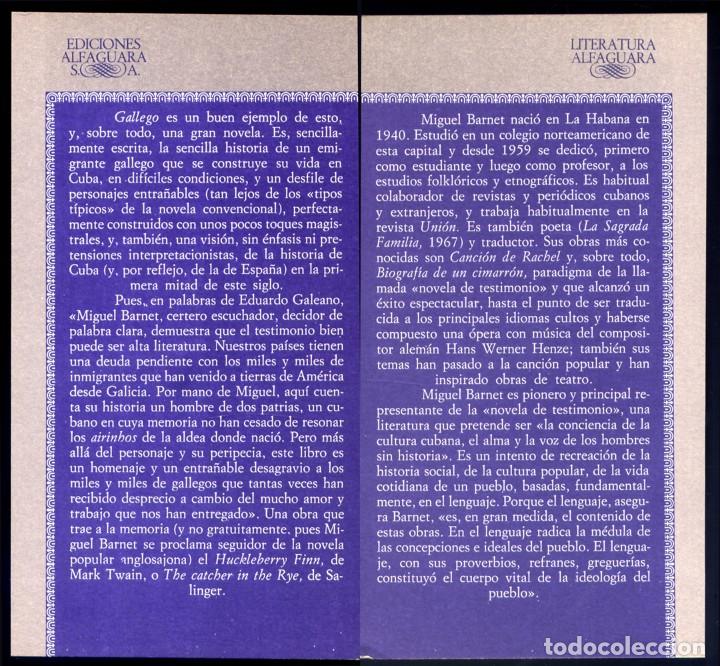 Libros de segunda mano: BARNET, Miguel.  Gallego.  1981. - Foto 3