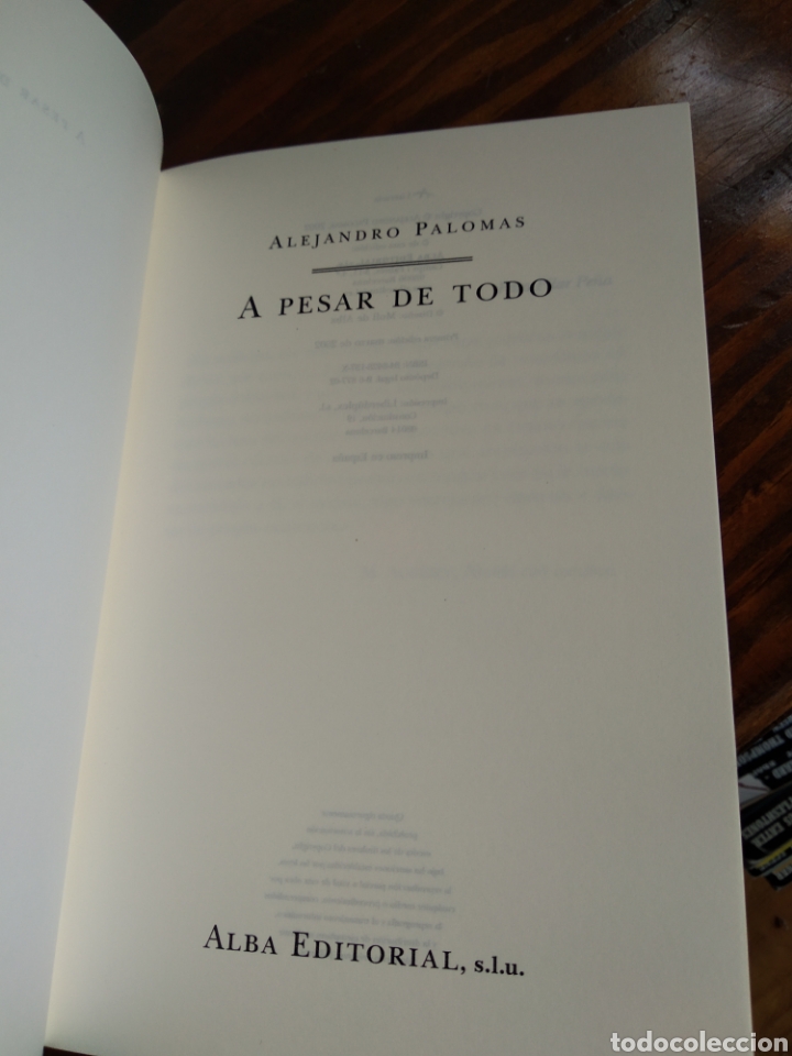 Libros de segunda mano: A PESAR DE TODO. ALEJANDRO PALOMAS #1380 - Foto 2