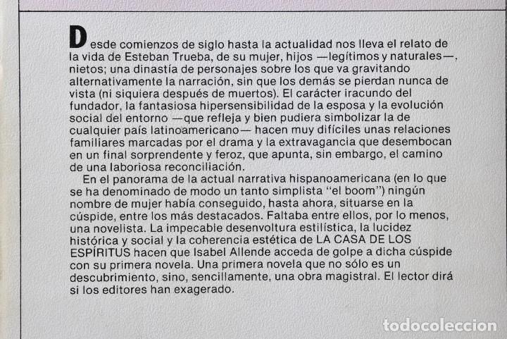 Libros de segunda mano: LA CASA DE LOS ESP&Iacute;RITUS, ALLENDE, ISABEL - Foto 2