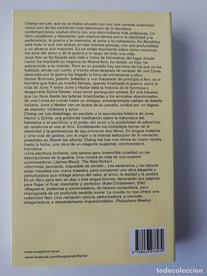 Libros de segunda mano: RENDIDOS - CHANG-RAE LEE - ED ANAGRAMA 2012 - Foto 2