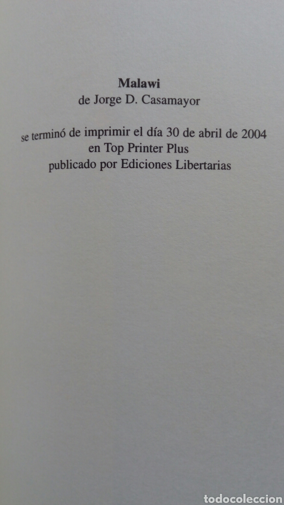 Libros de segunda mano: Malawi. Jorge D. Casamayor. - Foto 4