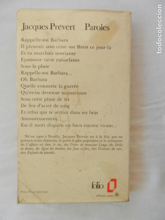Libros de segunda mano: JACQUES PR&Eacute;VERT - PAROLES  . FOLIO 1972 - EN FRANCES - Foto 2