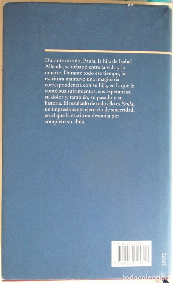 Libros de segunda mano: Paula de Isabel Allende. C&iacute;rculo de Lectores. - Foto 2