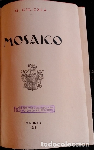 Libros de segunda mano: MOSAICO. - GIL-CALA, M. - Foto 1