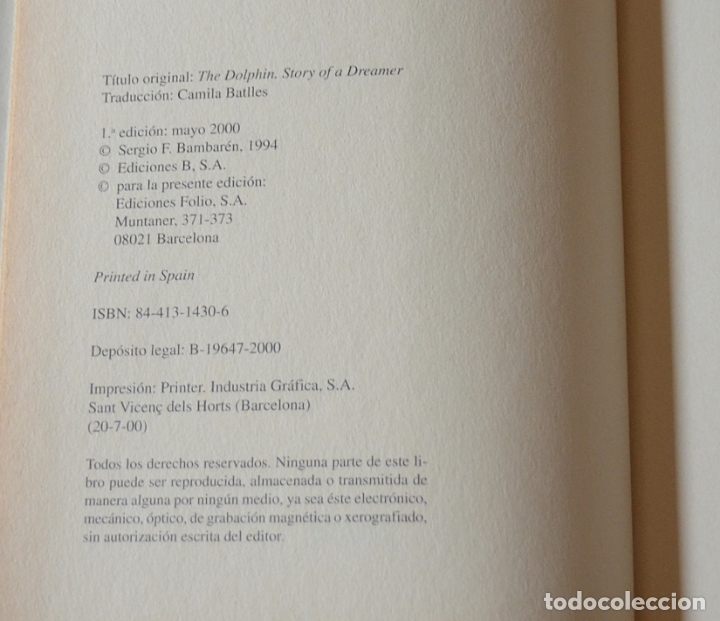 Libros de segunda mano: EL DELFIN - SERGIO BAMBAREN - Foto 3